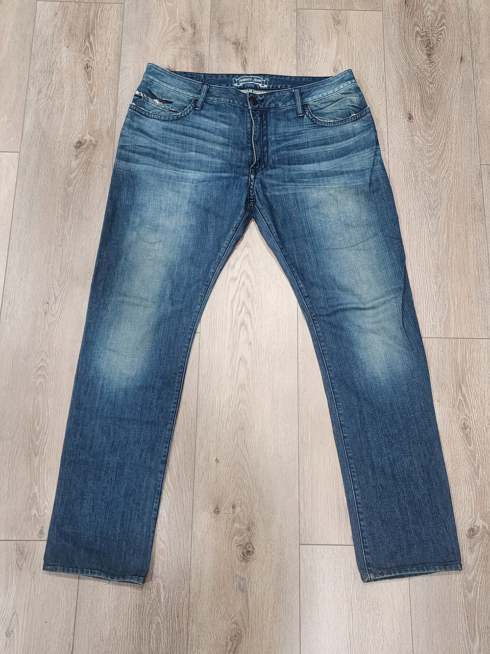 Robin's Jean Jeans Mens Blue Denim Long Flap Pocket Studded Made in USA Size 38